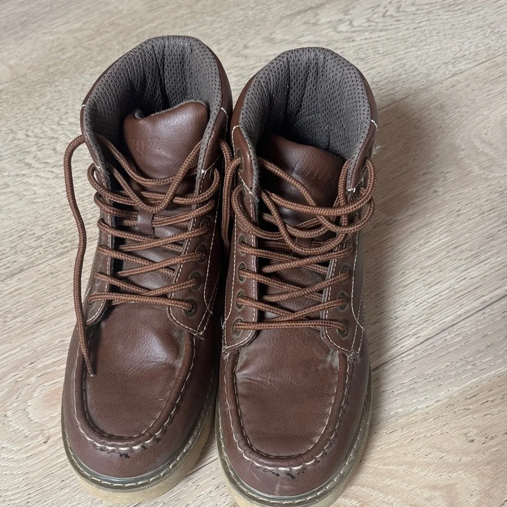 Lugz Men's Brown Leather Chukka Moc Toe Boots